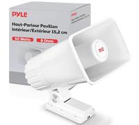 Pyle Haut-Parleur PA Intérieur/Extérieur - Haut-Parleur PA de 6" avec Impédance de 8 Ohms et Puissance Crête de 50 Watts - Inclut Support de Montage et Accessoires - Blanc