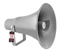 Haut-Parleur PA à Cornet Intérieur/Extérieur - Son Puissant de 13,5 Pouces et 50 Watts - Fréquence de 400Hz-5KHz - 8 Ohm - Transformateur 70V,