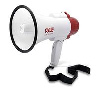 Megaphone - Pyle - Volume Ajustable - Sirène intégrée - Fonctionne avec des Piles - Blanc Rouge