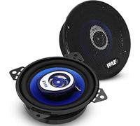 Pyle Haut Parleur Voiture 10 cm Paire - Cône Poly-Injection Bleu 2 Voies 180W Crête, Entourage en Caoutchouc Butyle Non Fatigant, Réponse 110-20 kHz, 4 Ohms, Bobine ASV 19 mm, Tout Accessoires Inclus