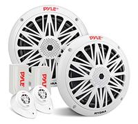 Pyle Haut-Parleurs Marine - Enceintes Extérieurs 2 Voies - Système Audio Stéréo Extérieur Résistant à l'eau et aux Intempéries - Haut-Parleur Marin étanche - 200 Watt - Blanc