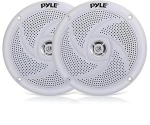 Pyle Haut-Parleurs Marine- Enceintes Extérieurs 2 Voies - Système Audio Stéréo Résistant à l'eau et aux Intempéries - Haut-Parleur Marin étanche - 180 Watts - 1 Paire - Blanc