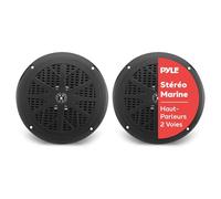 Pyle Haut-Parleurs Marins 16,5 cm 2 Voies - Étanches 120W, Noir, Enceintes pour Bateau, Véhicule Ouvert ou Extérieur, Vendus par Paire