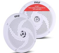 Pyle Haut-parleurs Marine - Enceintes Extérieurs 2 Voies - Système Audio Stéréo Extérieur Résistant à l'eau et aux Intempéries - Haut-Parleur Marin étanche - 100 Watt - 1 Paire - Blanc