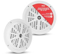 Pyle Haut-Parleurs Marins Étanches 13 cm, Pour Bateau, Kayak, Voiture Blanc | Son pleine gamme, double cône polypropylène, aimant renforcé, compatible autoradio, résistant UV, paire câble visserie inclus