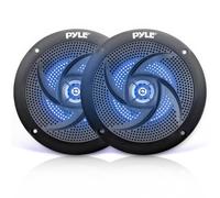 Pyle Haut-parleurs Marins étanches 16,5 cm, Enceintes Audio Slim à Profil Bas pour Tour Wakeboard, avec LED, 240 W, Haut-parleurs Noirs