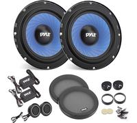 Pyle Haut Parleurs Voiture 16,5 cm 2 Voies - Paire de Kit Composant, Contour en Caoutchouc Butyle Non-Fatigant, 360W, Impédance 4 Ohms, Bobine Mobile ASV 2,5 cm Résistante aux Hautes Températures