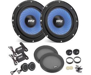 Pyle Haut Parleurs Voiture 16,5 cm 2 Voies - Paire de Kit Composant, Contour en Caoutchouc Butyle Non-Fatigant, 360W, Impédance 4 Ohms, Bobine Mobile ASV 2,5 cm Résistante aux Hautes Températures