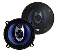 Pyle Haut Parleurs Voiture (Paire) - Cône Bleu Poly Injection, Système 3 Voies, 200W, Contour en Caoutchouc Butyle, Réponse 100-20 kHz, 4 Ohms, Bobine ASV 2,5 cm, avec Grilles et Matériel de Montage