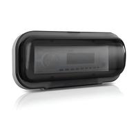 Pyle Housse Stéréo Marine - Boîtier de protection étanche pour radio - Protection Robuste pour Radio de Bateau - Couleur Fumée - Joint de Montage Inclus - Noir