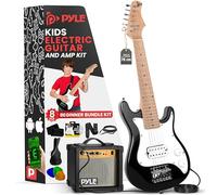 Pyle Kit de Démarrage de Guitare Electrique, Guitare Enfant avec Amplificateur, Mini Instrument de 76 cm avec ampli de 10W et Accessoires Complets, Noir