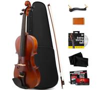 Pyle Kit de Démarrage pour Violon Débutant Taille 1/4- Violon Enfant/Adulte-Ensemble de Départ avec Étui de Transport, Cordes de Rechange, Accordeur Numérique, Repose-Épaule et Chiffon de Nettoyage