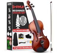 Pyle Kit de Démarrage pour Violon Débutant Taille1/2, Violon Enfant/Adulte,Ensemble de Départ avec Étui de Transport, Cordes de Rechange, Accordeur Numérique, Repose-Épaule et Chiffon de Nettoyage