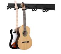 Pyle Kit de montage mural pour cintre de guitare, 5 suspensions de guitare réglables pour mur avec rail à étrier, bras rotatifs, berceaux rembourrés, convient aux guitares électriques et acoustiques