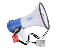 Pyle Klaxon de signal, mégaphone - Mégaphone avec sirène - Mégaphone avec sirène, microphone et lampe de poche, sirène à main comme sirène de police, tourbillon de football à lancer, mégaphone pliable