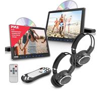Pyle Lecteur DVD Double pour Appuie-Tête Voiture 9,4'' - Écran LCD Multimédia avec Casques sans Fil, HDMI, USB/SD, Lecteur CD/DVD, Support Universel & Télécommande