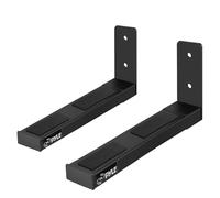 Pyle PSTNDW17 Paire de Supports de Haut-Parleur, Barre de Son, Haut-parleurs Grands ou Petits, Canal Central pour Haut-Parleur, Longueur réglable et Extensible, capacité de 50 kg, Noir