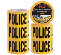 Pyle Lot de 6 Rouleaux de Ruban adhésif de sécurité « Police Line Do Not Cross Barricade » de 200 m de Long pour Une Large Gamme d'applications, y Compris Les travaux Routiers, Les événements et Les