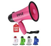 Pyle Méga-phone portable avec sirène - Haut-parleur compact et alimenté par batterie avec 20W de puissance,microphone, 2 modes, son PA et poignée pliable pour cheerleading et utilisation par la police