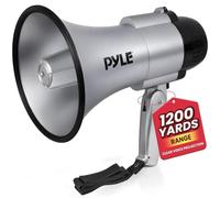 Pyle Mégaphone 30 W avec sirène et Microphone, mégaphone Pliable pour Enfants et Adultes, Haut-Parleur pour Football, événements, urgences