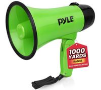 Pyle Mégaphone avec sirène, klaxon de signalisation, mini mégaphone pour enfants et adultes, 20 W, mégaphone pliable avec sirène et microphone, volume réglable et fonctionnement à piles Portée : 550 m
