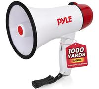 Pyle Mégaphone avec sirène, klaxon de signalisation, mini mégaphone pour enfants et adultes, 20 W, mégaphone pliable avec sirène et microphone, volume réglable et fonctionnement à piles Portée : 550 m