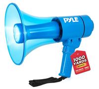 Pyle Mégaphone de sonorisation Portable avec sirène d'alarme et Volume réglable - 40 W léger et étanche de qualité Marine - Alimenté par Piles AA pour Une Utilisation en intérieur et en extérieur