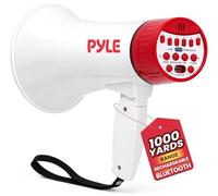 Pyle Megaphone Haut-Parleur 30 W | Mégaphone Bullhorn Rechargeable avec bandoulière, sirène, Bluetooth et changeur de Voix | Portée de 550 m | Enregistrement et Lecture | Design résistant aux