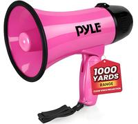 Pyle MégaPhone Portable 20W avec Sirène et Microphone - Haut-Parleur PA Alimenté par Batterie, 2 Modes Sonores, Poignée Pliable pour Événements et Cheerleading