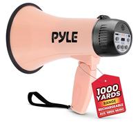 Pyle Mégaphone Portable avec sirène pour événements en Plein air, écoles et Chantiers de Construction | USB 30 W, Haut-Parleur mégaphone Rechargeable avec portée de 914 m, enregistreur Vocal, entrée