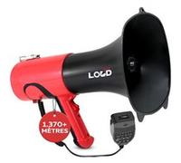 Pyle Mégaphone Portable Bluetooth - 100W - 1500m Portée - Sirène et Modulateur- Roug/noir - Carré