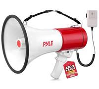 Pyle Mégaphone Porte-Voix 50W -Haut-Parleur Mégaphone avec Sirène Intégrée, Contrôle de Volume Réglable, Portée 1100 m -pour Événements Sportifs, Entraîneurs, Manifestations, Sécurité, Urgences