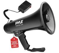 Pyle Mégaphone porte-voix 40 W – Sirène intégrée, volume réglable, portée 1100 mètres – Noir