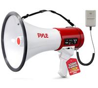 Pyle Haut-Parleur Mégaphone Portable avec Sirène de 50 Watts - Mégaphone Porte-Voix Compact avec Microphone Détachable-Sangle Portable et Légère & entrée auxiliaire de 3,5 mm- Haut-Parleur