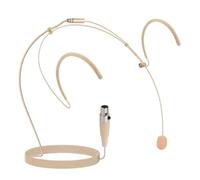 Pyle Micro Casque Double Oreille à Perche - Microphone Omnidirectionnel Condensateur Mini XLR 4 Broches - Fixation Sécurisée | Bonnette Anti-Vent | Idéal Chant Scène Conférence