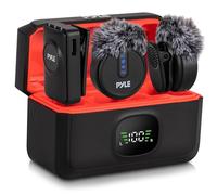 Pyle Micro Cravate sans Fil Double - Caméra, Smartphone, Réduction du Bruit | 2 Émetteurs, Portée 25m, 7H Batterie, Pince magnétique, Bonnette anti-vent, Omnidirectionnel 360°, TRS & USB-C, iOS & Android