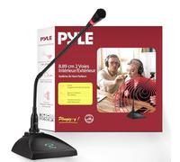 Pyle Micro Bureau à Col de Cygne avec Fil - Micro à Condensateur Vocal Monté sur Table avec Filtre Anti-Pop - Cordon Audio XLR 6,35 mm - pour Karaoké, Conférence, Enregistrement Audio en Studio -Noir