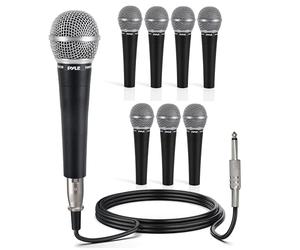 Pyle Microphone Dynamique Filaire Cardioïde Unidirectionnel - Micro Vocal à Main avec Câble XLR vers 6,35 mm de 5 m