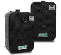 Pyle Système d'Enceinte Extérieur étanche - Paire d’Enceinte Murale/Plafond 13,3 cm résistants aux intempéries, support universel - Pour une utilisation à la piscine/terrasse, en intérieur (Noir)