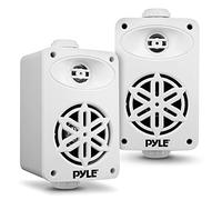 Pyle Paire d’Enceintes Intérieur/Extérieur - Système Audio Étanche 2 Voies 89 mm, 200 Watts, Tweeter en Polymère Haute Sensibilité 12,7 mm - Blanc