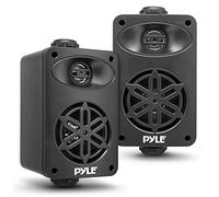 Pyle Paire d’Enceintes Intérieur/Extérieur - Système Audio Étanche 2 Voies 89 mm, 200 Watts, Tweeter en Polymère Haute Sensibilité 12,7 mm - Noir
