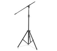 Pyle Pied de microphone avec bras de perche - Trépied de microphone lourd réglable en hauteur de 130 à 200 cm, stable, filetage 5/8"