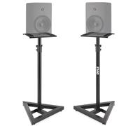 Pyle Pieds d'Enceintes - Support Enceinte - Support Haut-Parleur avec Hauteur Réglable de 66 cm à 132 cm - Base Triangulaire Robuste à Trois Points - Noir