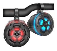 Pyle PLUTV44BTR Haut-parleurs Tout-Terrain étanches 2 Voies 10,2 cm 800 W Système de Haut-parleurs Tour de Wakeboard de qualité Marine avec lumières RVB et télécommande, Haut-Parleur Audio stéréo