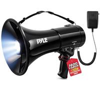 Pyle PMP561LTB Haut-Parleur Portable Compact avec sirène d'alarme et Volume réglable - 50 W - avec Micro, entrée auxiliaire pour MP3 et Batterie Rechargeable - Utilisation intérieure et extérieure