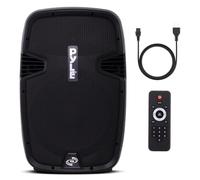 Pyle Powered Speaker Active PA- Loudspeaker Bluetooth System,12 inch Bass Subwoofer Stage Speaker Monitor, DJ Party Portable Sound Stereo Amp Sub for Concert Audio, Built-in USB for MP3 Amplifier