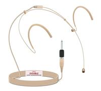PYLE-PRO Micro Casque Double Tour d’Oreille Professionnel - Microphone Boom Omnidirectionnel Audio à Condensateur Filaire avec Adaptateur, Bonnette Anti-Vent - Pour Scène, Enseignement, Fitness