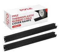 Pyle Protection de câbles pour Sol de 80 Pouces avec Double Rampe en Caoutchouc - Protection de câbles et tuyaux à 1 Canal pour Usage intensif, Protection pour entrée (Paquet de 2)