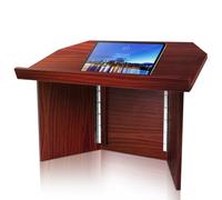 Pyle Pupitre de Conférence Pliable en Bois - Support de Tablette avec étagère Supérieure Inclinée- Support de Présentation, pour Professeur, Enseignant, Cours, conférences et Ordinateur Portable