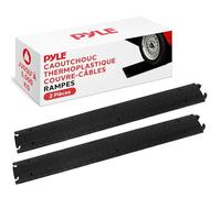 Pyle Protection de câbles pour Sol de 80 Pouces avec Double Rampe en Caoutchouc - Protection de câbles et tuyaux à 1 Canal pour Usage intensif, Protection pour entrée (Paquet de 2)